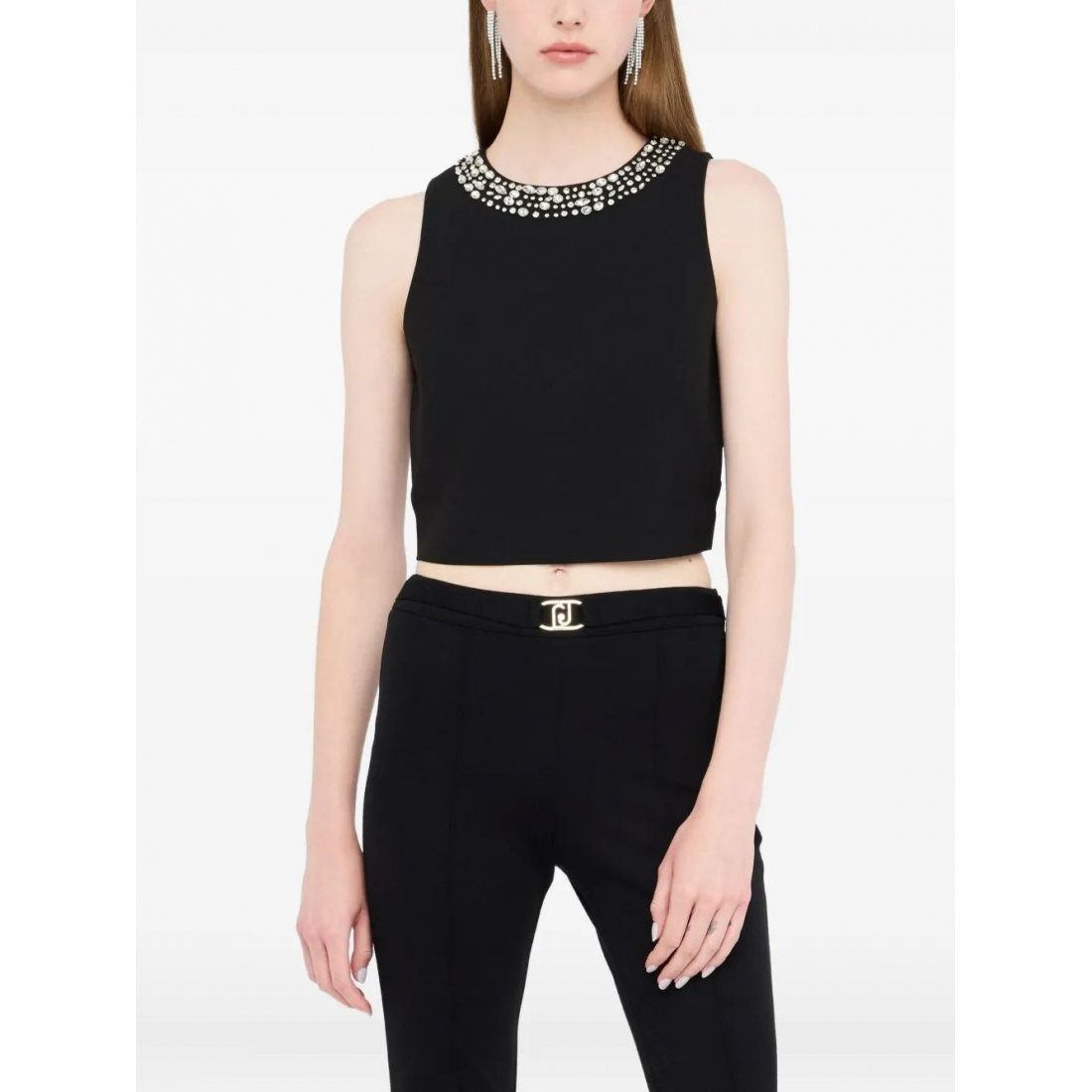 Crop Top 'Rhinestone-Embellished' pour Femmes