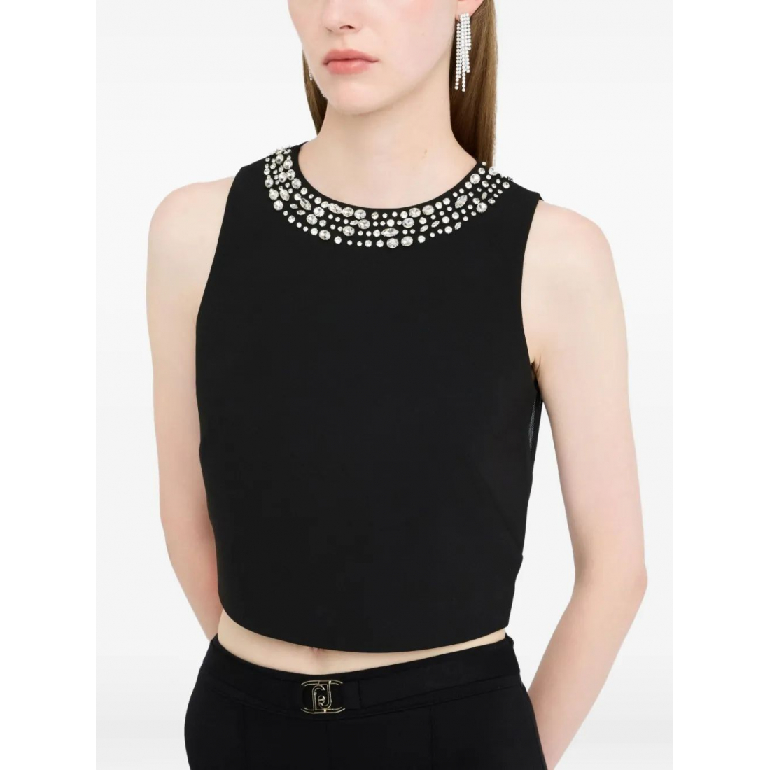 Crop Top 'Rhinestone-Embellished' pour Femmes