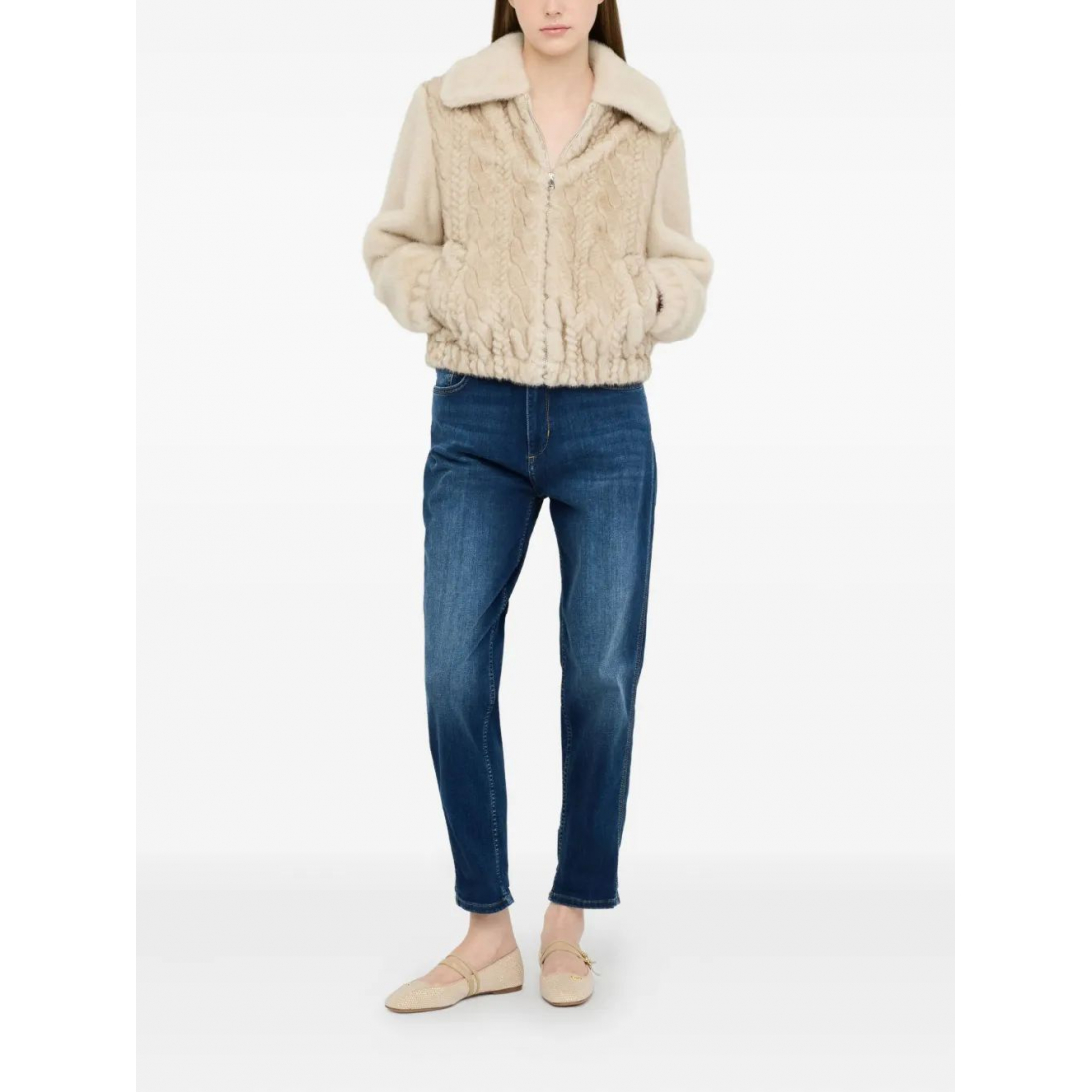 Manteau 'Cable-Knit Teddy' pour Femmes