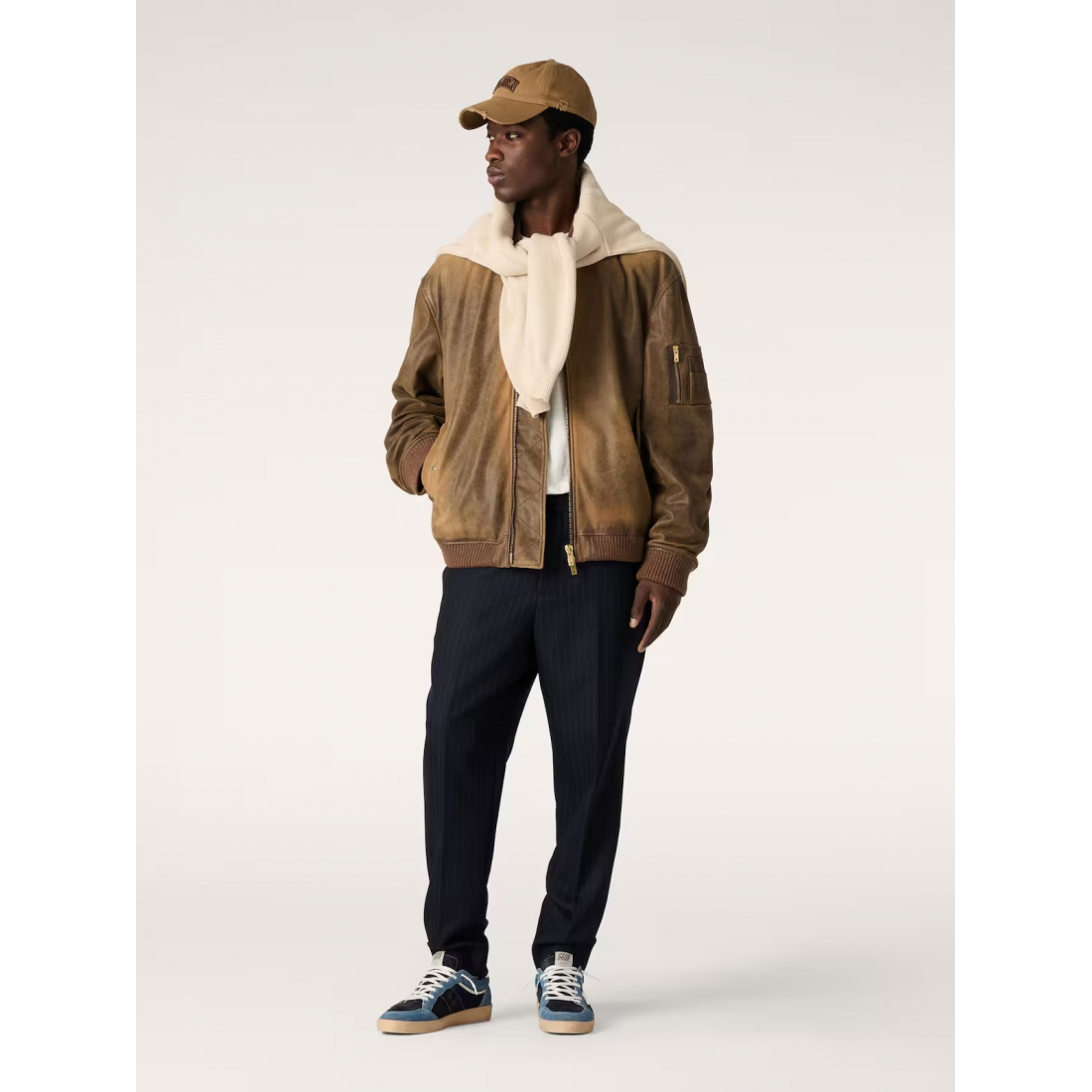 Veste en cuir 'Zip Closure' pour Hommes