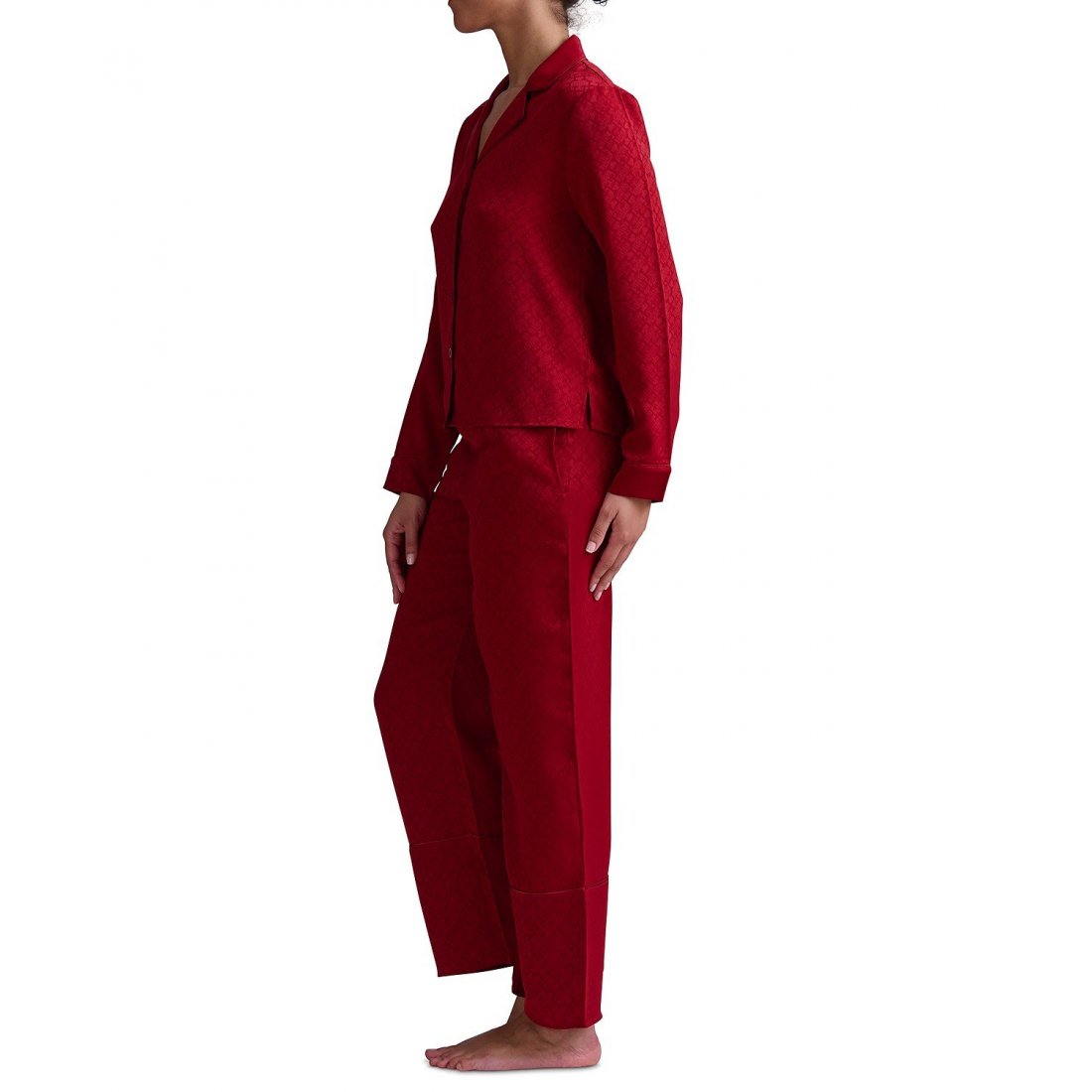 Pyjama Set 'Satin Logo Notch Collar' pour Femmes - 2 Pièces