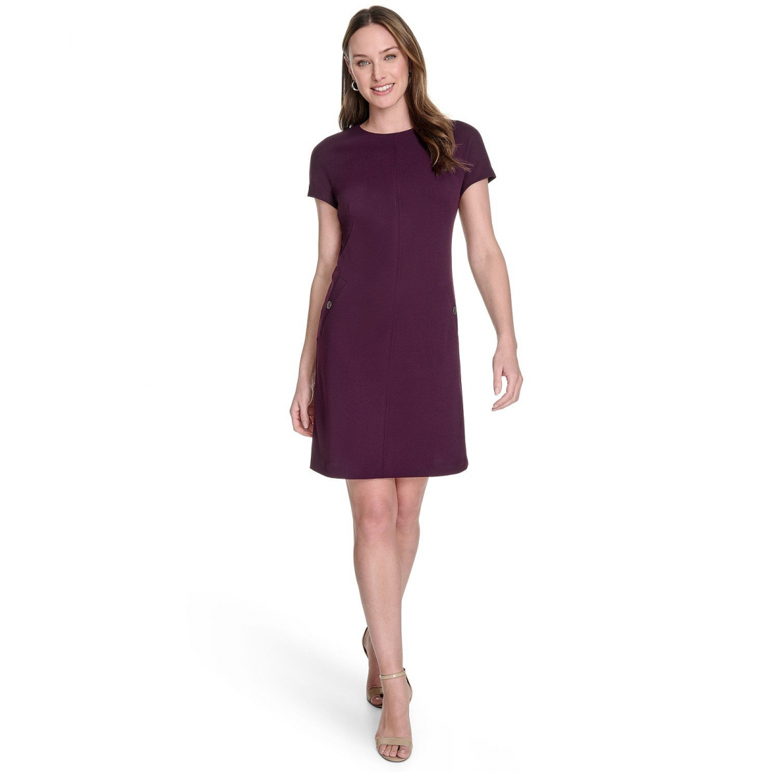 Women's 'Button-Trim' Shift Dress