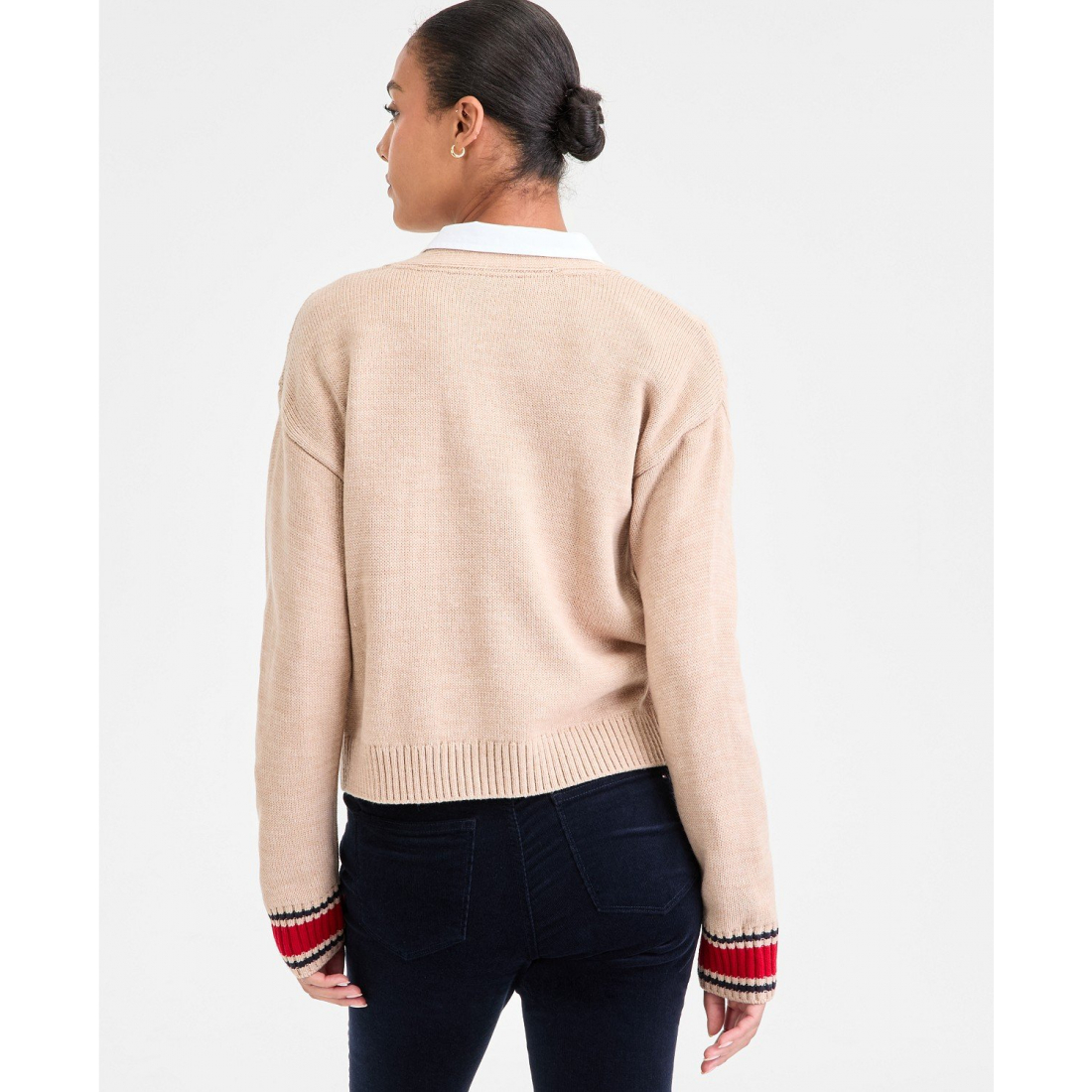 Cardigan 'Cable-Knit Varsity' pour Femmes