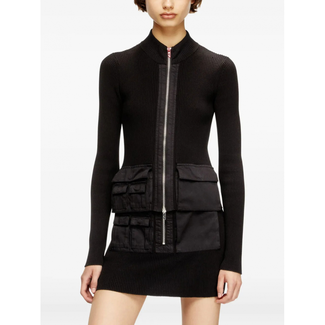 Top à manches longues 'M-Melissa Ribbed Zip-Front' pour Femmes