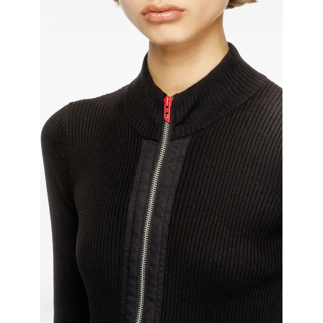 Top à manches longues 'M-Melissa Ribbed Zip-Front' pour Femmes