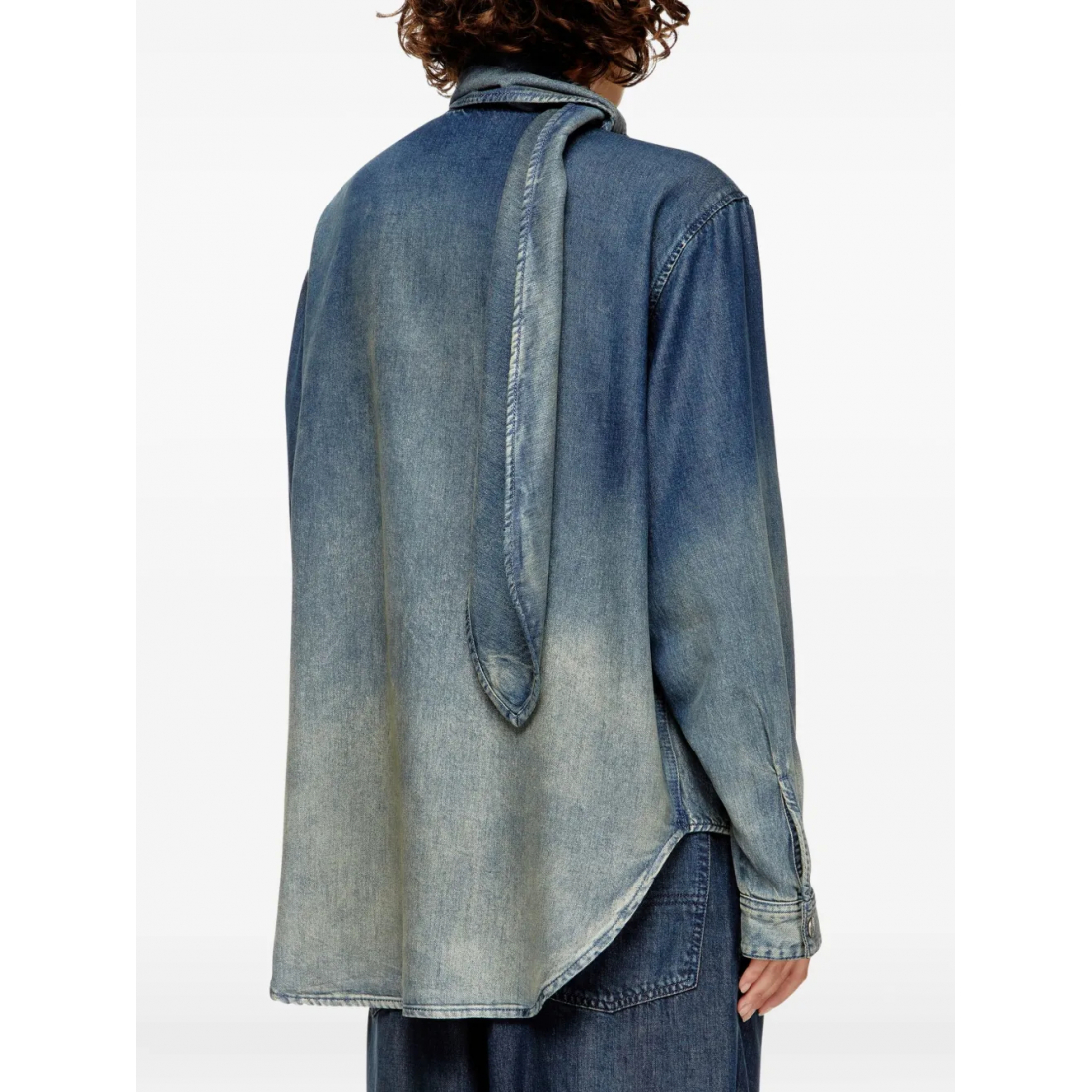 Blouse 'Tie-Neck Denim' pour Femmes