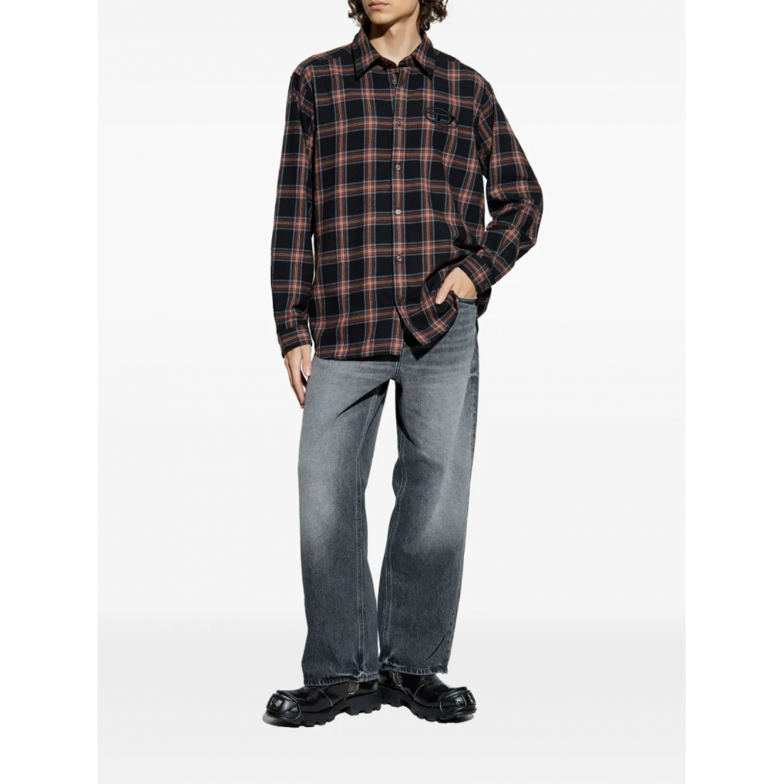 Chemise 'Embroidered Plaid' pour Hommes