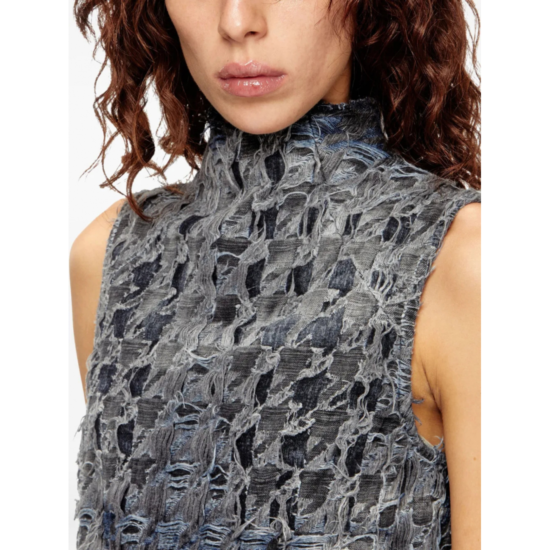 Gilet 'Houndstooth Denim' pour Femmes