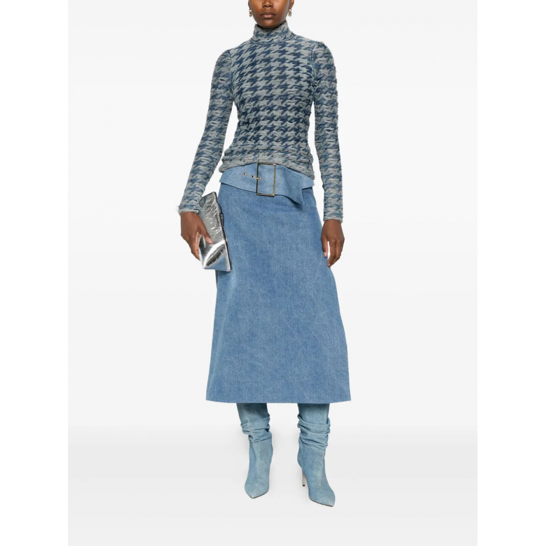 Women's 'Wave-Pattern' Turtleneck Sweater