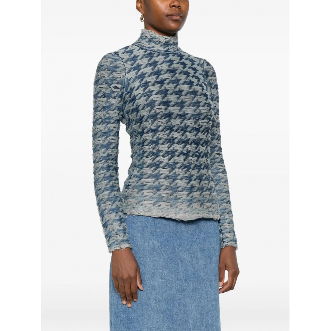 Women's 'Wave-Pattern' Turtleneck Sweater
