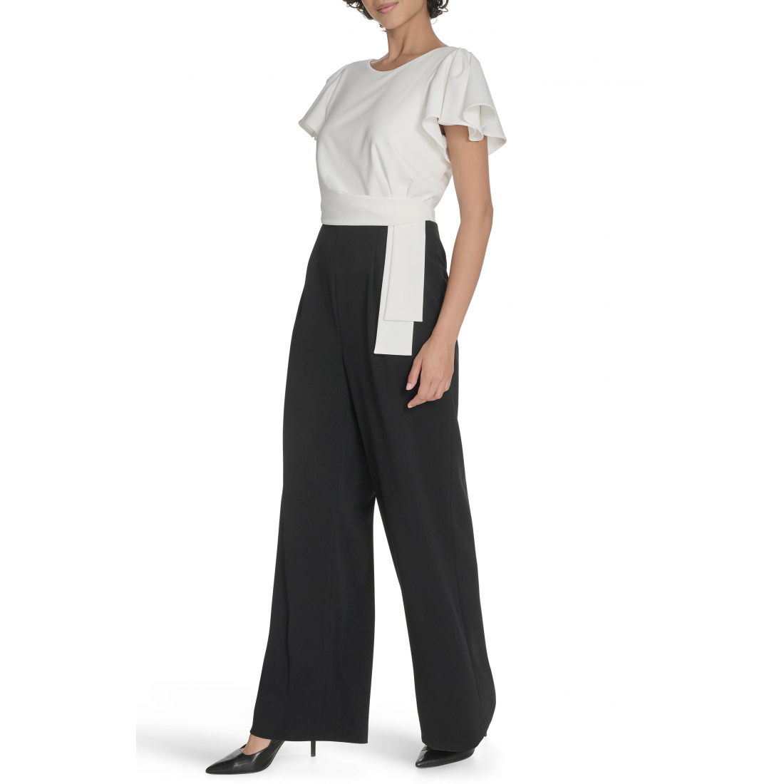 'Flutter Sleeve Draped Side' Latzhose für Damen