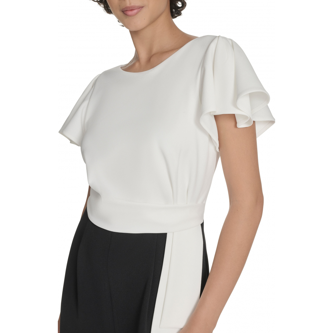 'Flutter Sleeve Draped Side' Latzhose für Damen