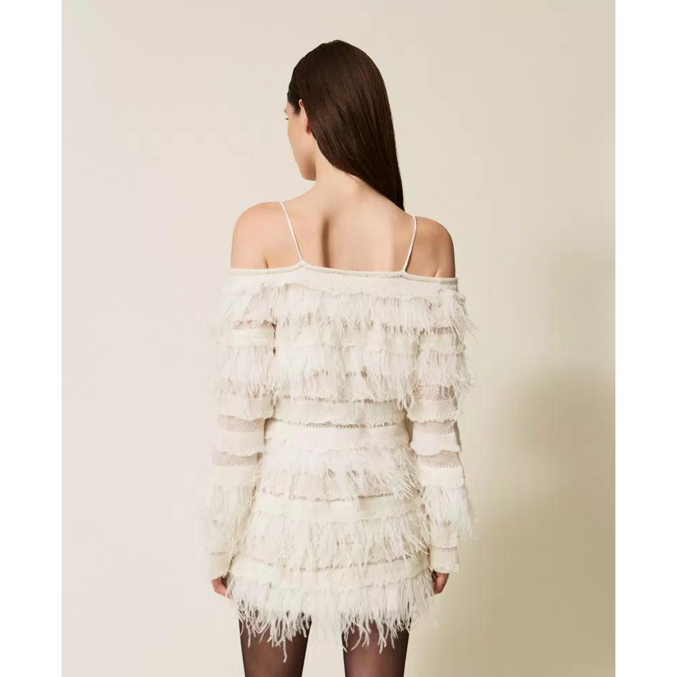 Robe à une épaule 'Short Knit Feathers' pour Femmes