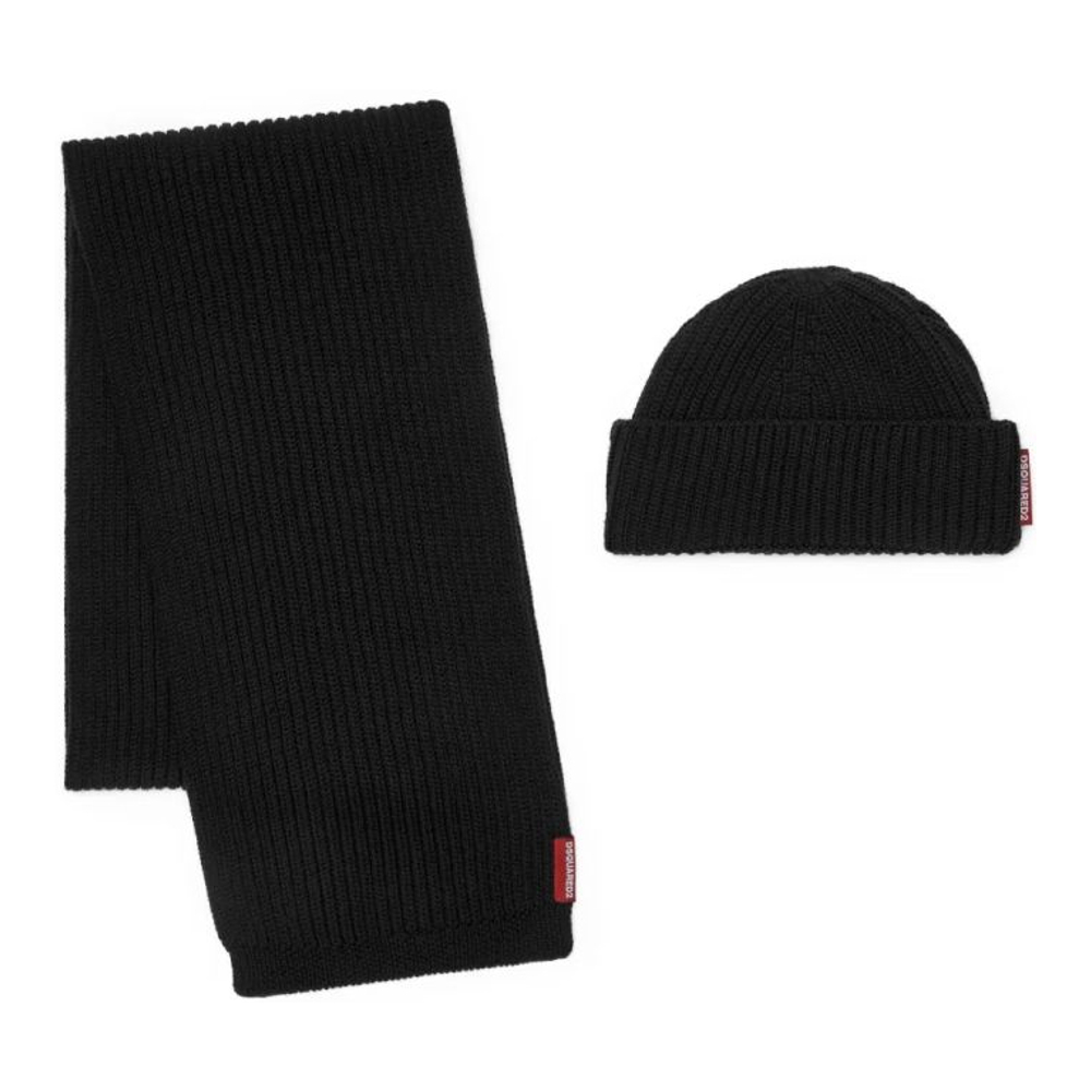 Men's 'Ribbed' Beanie & Scarf Set