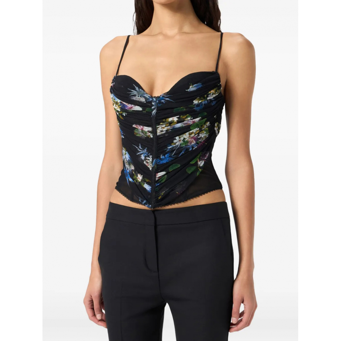 Top 'Floral-Print Ruched' pour Femmes