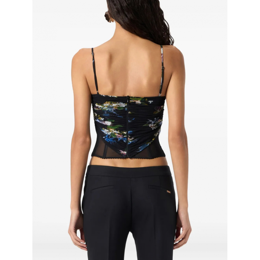 Top 'Floral-Print Ruched' pour Femmes