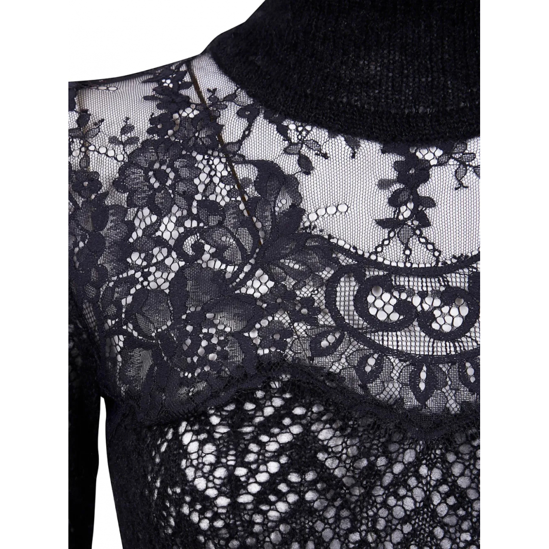 Col roulé 'Lace-Insert' pour Femmes