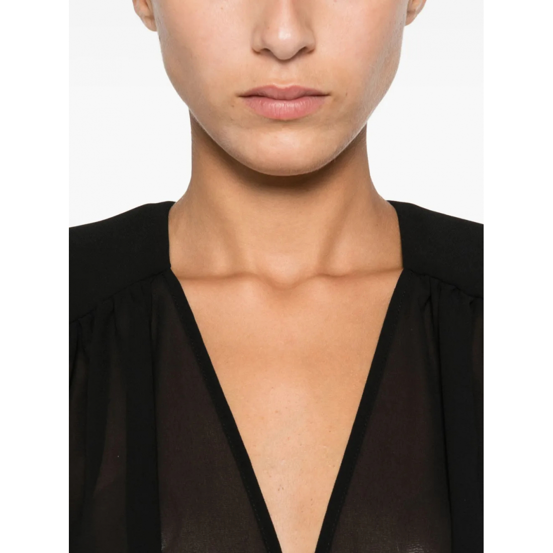 Women's 'Pleated-Panel Button-Cuff' Bodysuit