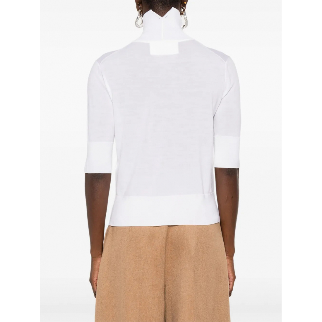 T-shirt 'Bead-Embellished Diamond-Pattern' pour Femmes