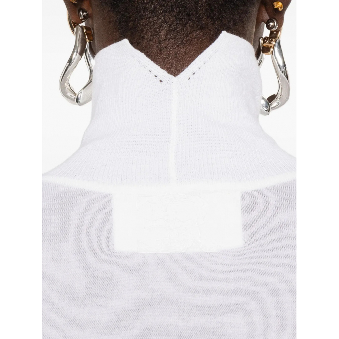 T-shirt 'Bead-Embellished Diamond-Pattern' pour Femmes