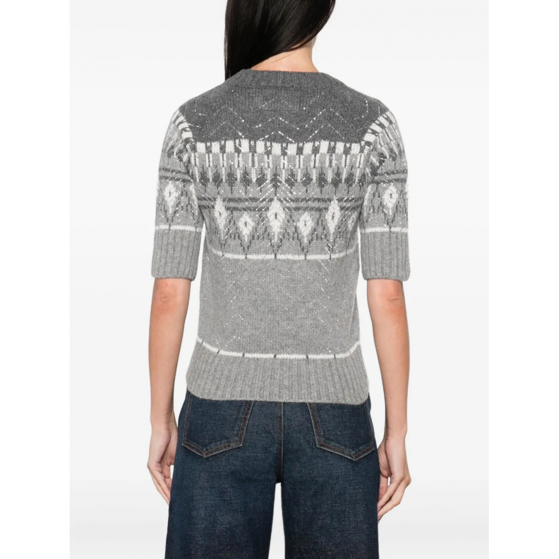 Top à manches courtes 'Fair Isle-Knit' pour Femmes