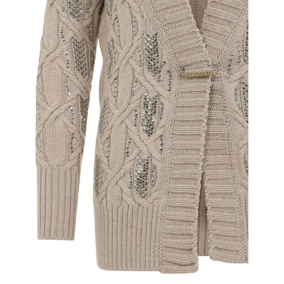 Cardigan 'Cable-Knit Embellished' pour Femmes