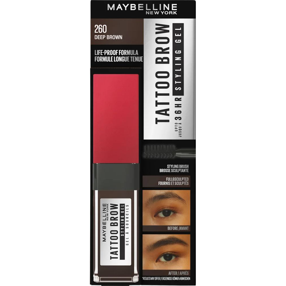 'Tattoo Brow Styling' Eyebrow Gel - 260 Deep Brown 6 ml