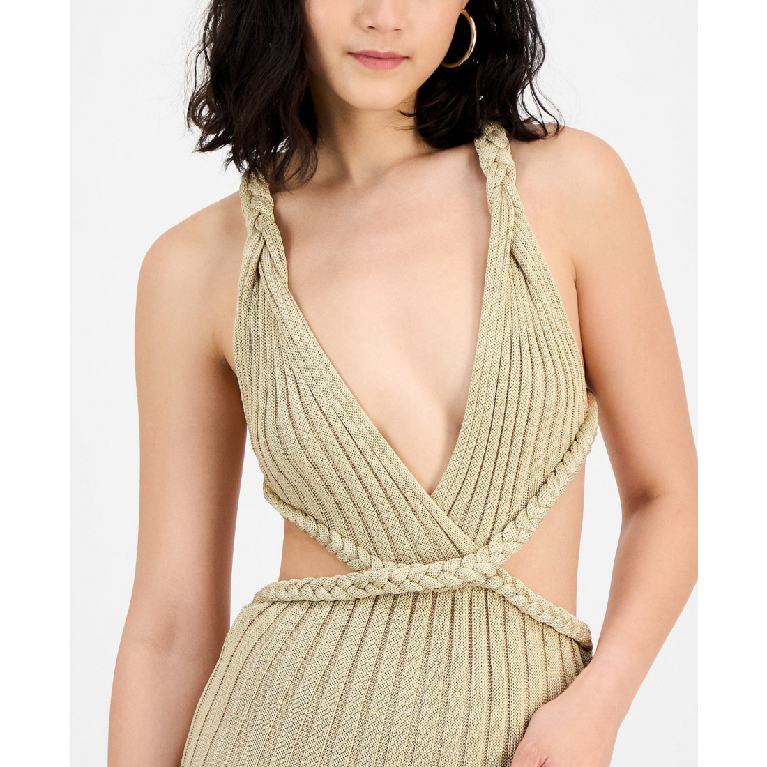 Robe sans manches 'Surplice Ribbed Knit' pour Femmes