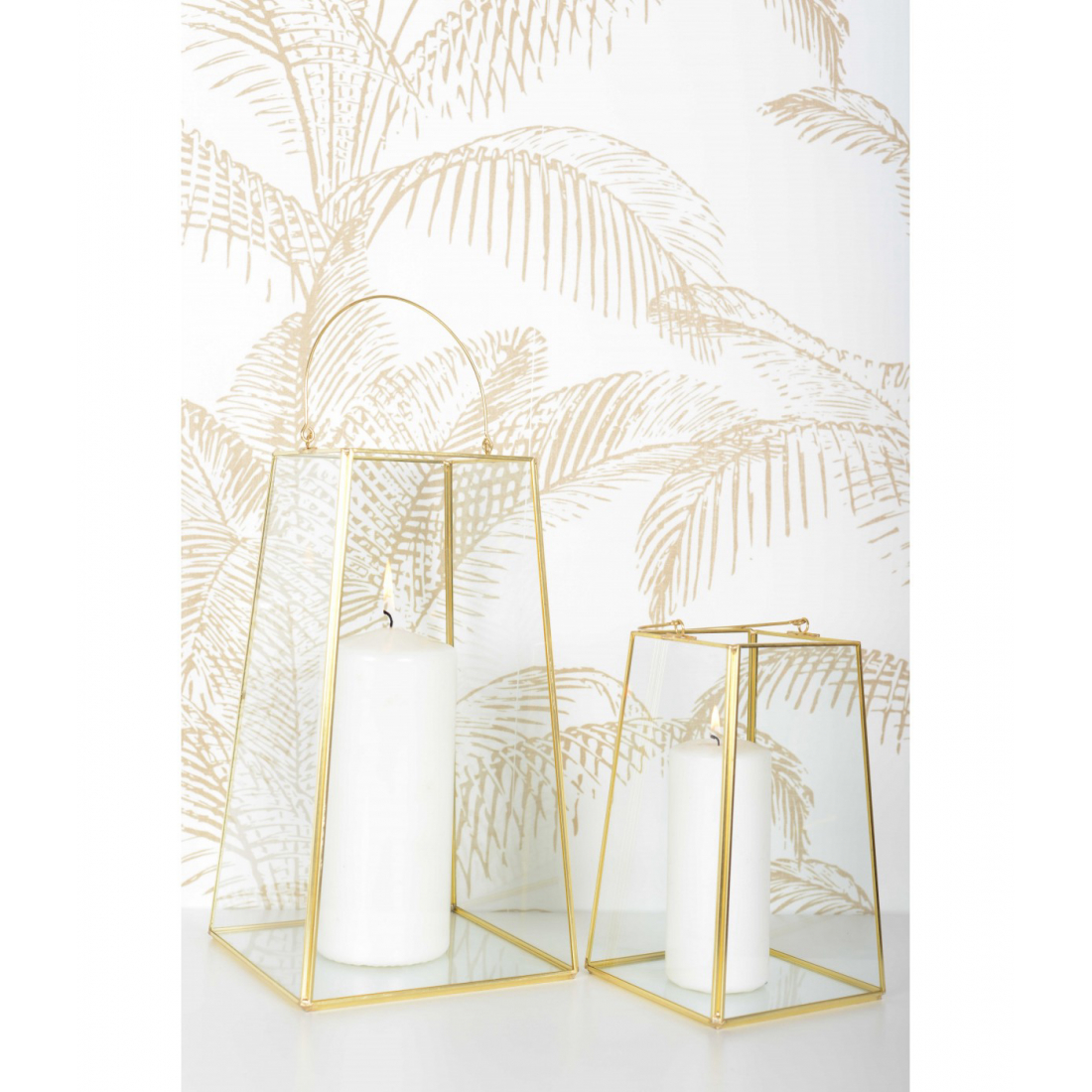 Lanterne Bord Doré Avec Anse H20cm