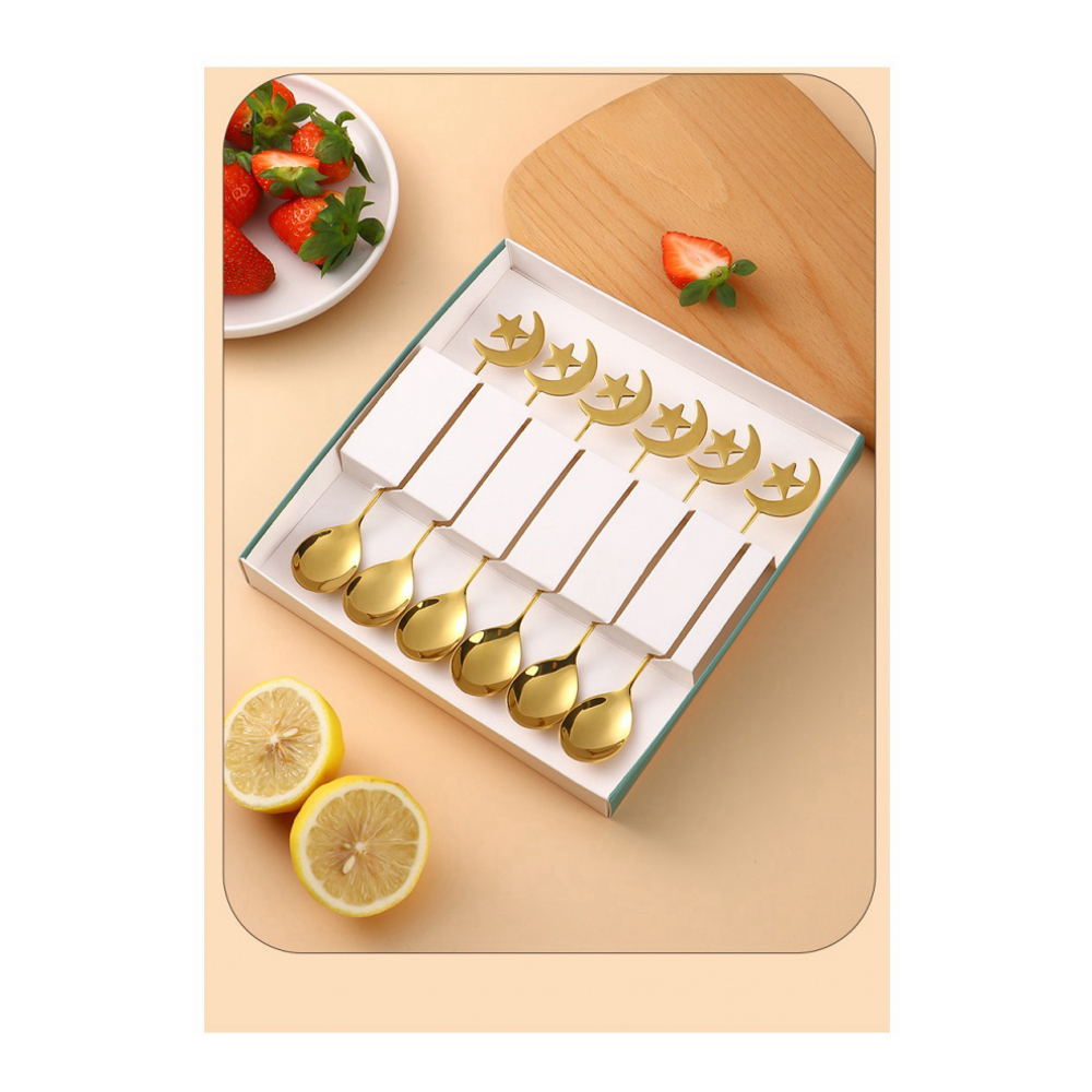 Golden Istanbul Spoons - Set Of 6