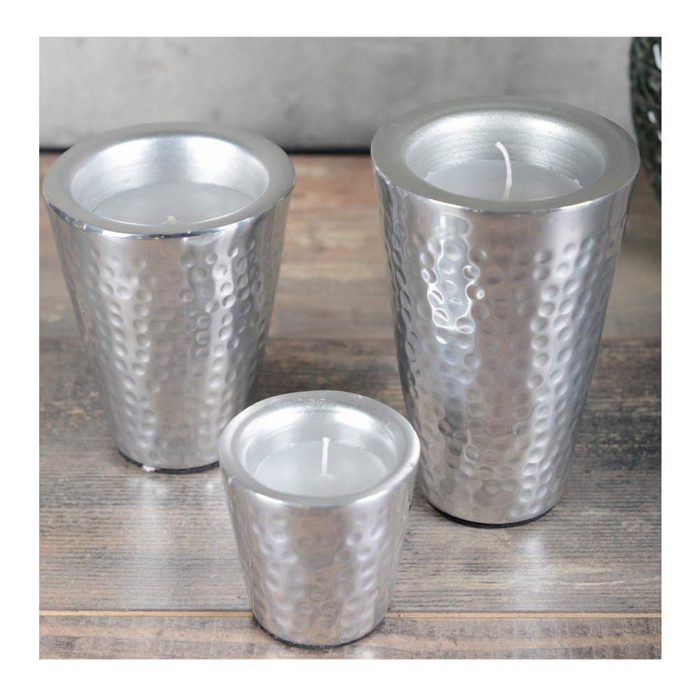 Mittlere silbergehämmerte Kerze