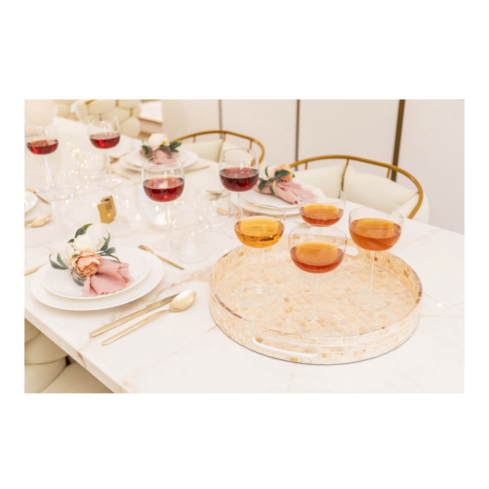 Perlweißes Tablett 40x40x5cm