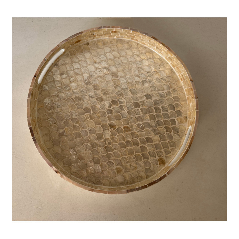 Perlweißes Tablett 40x40x5cm