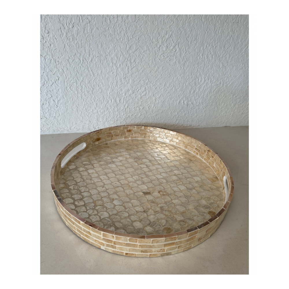 Perlweißes Tablett 40x40x5cm