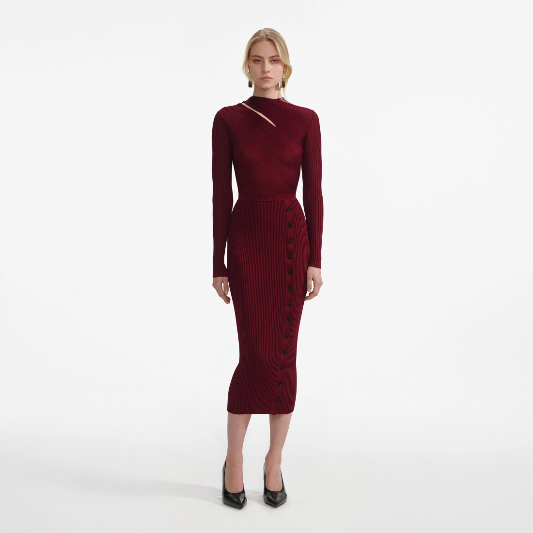 Robe à manches longues 'Ribbed' pour Femmes