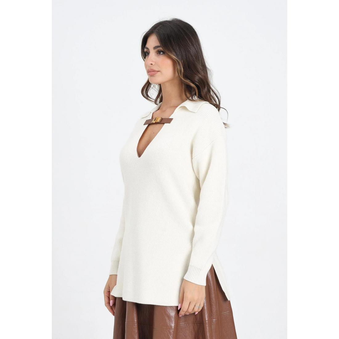 Women's 'Collar-Buckle' Sweater