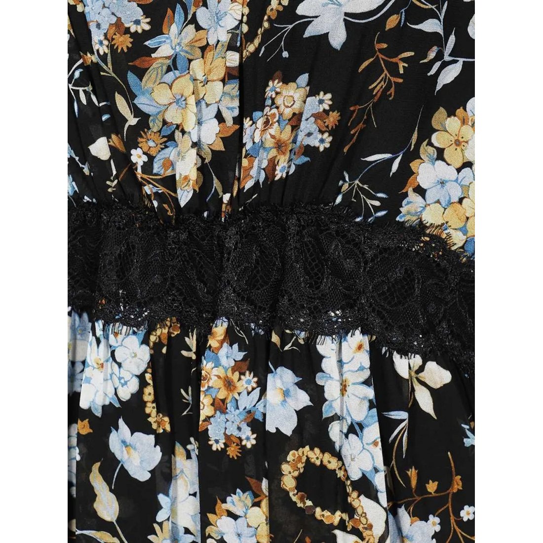 Robe mini 'Floral Lace-Trimmed' pour Femmes