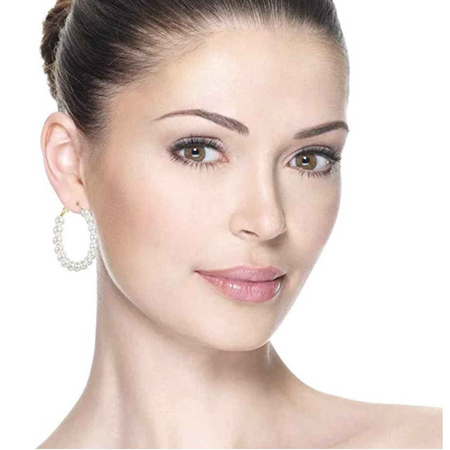 Boucles d'oreilles 'Pearl Hoop' pour Femmes