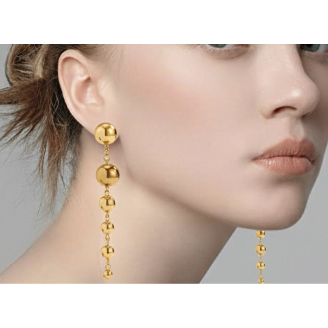 Boucles d'oreilles 'Polished Ball Long Drop' pour Femmes