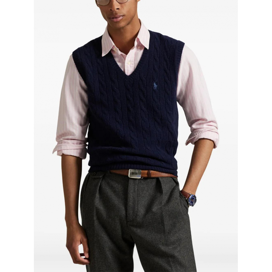 Pull sans manches 'Cable-Knit' pour Hommes