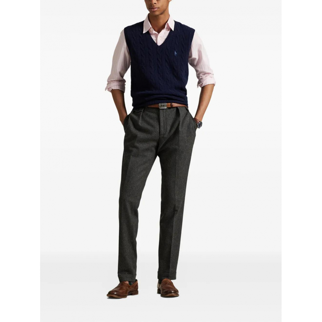 Pull sans manches 'Cable-Knit' pour Hommes