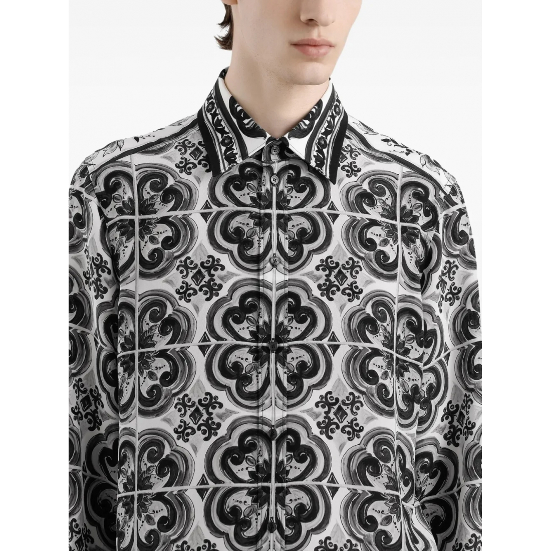 Men's 'Majolica-Print Button-Up' Shirt