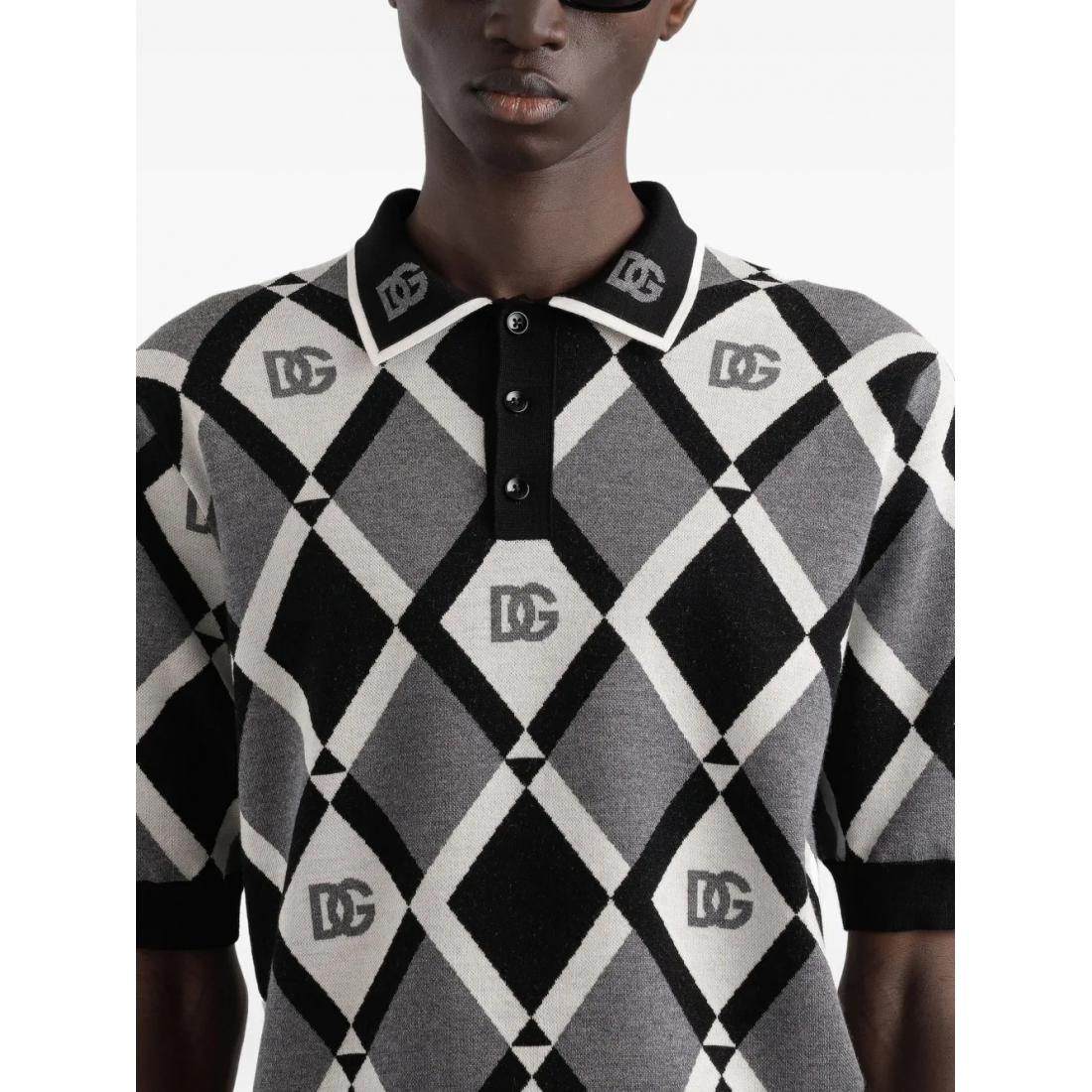 Men's 'Diamond-Pattern' Polo Shirt