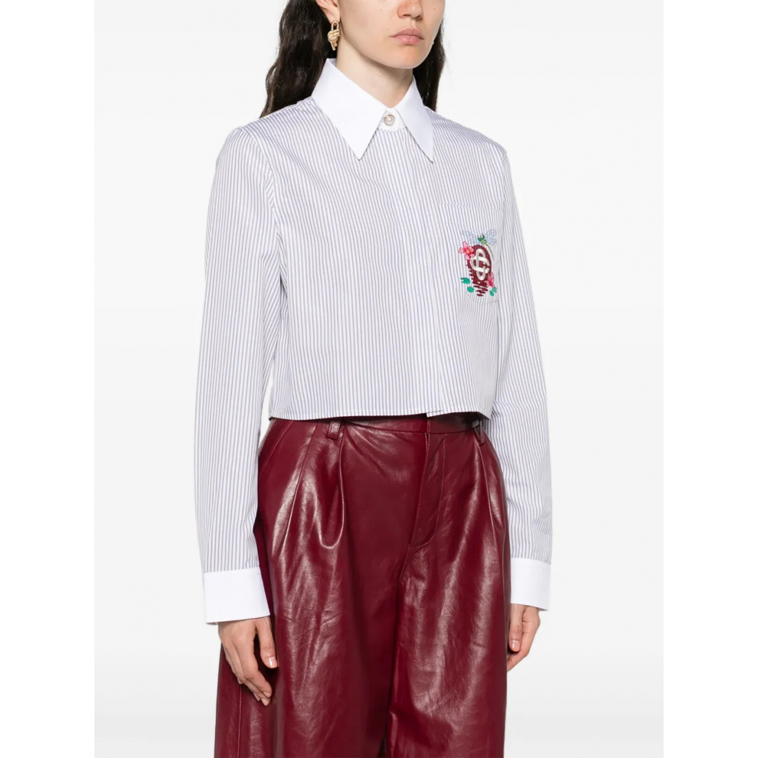 Chemise 'Striped Embroidered' pour Femmes