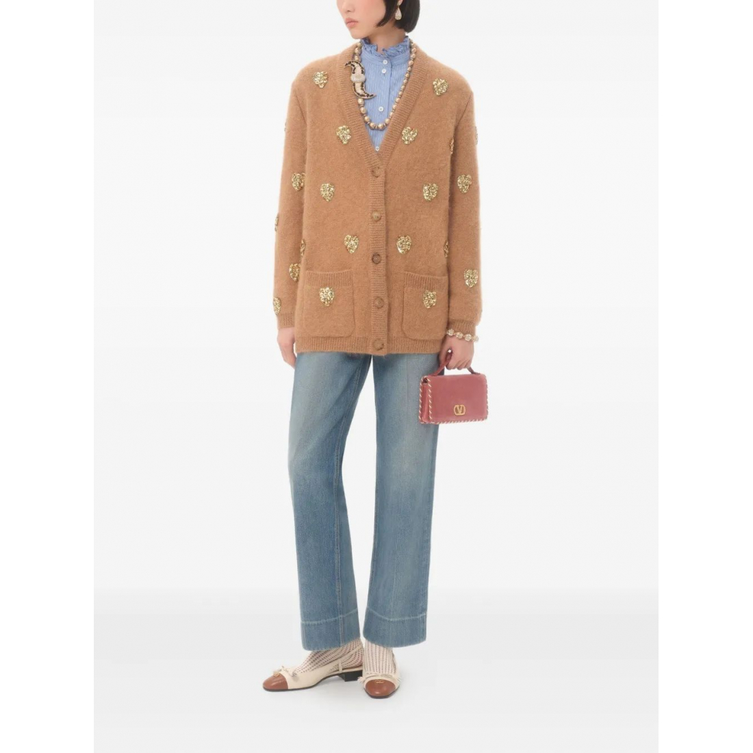 Cardigan 'Heart-Embellished' pour Femmes