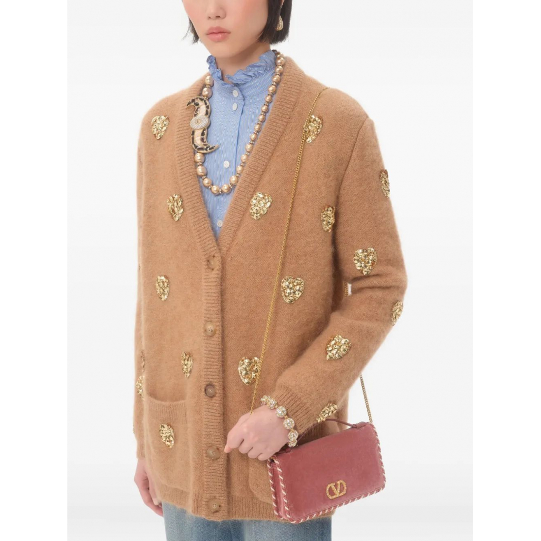 Cardigan 'Heart-Embellished' pour Femmes