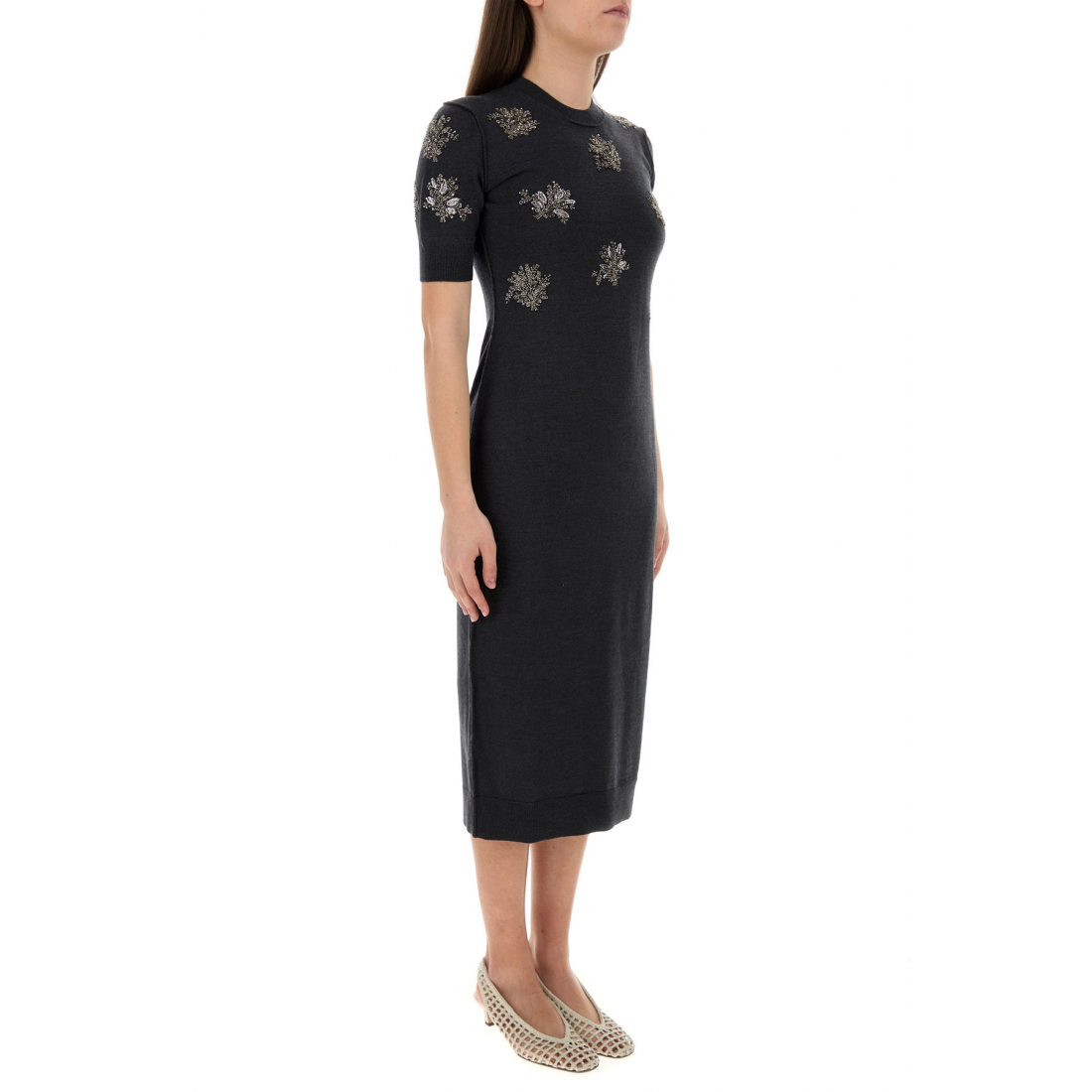 Robe Midi 'Floral-Embroidered' pour Femmes