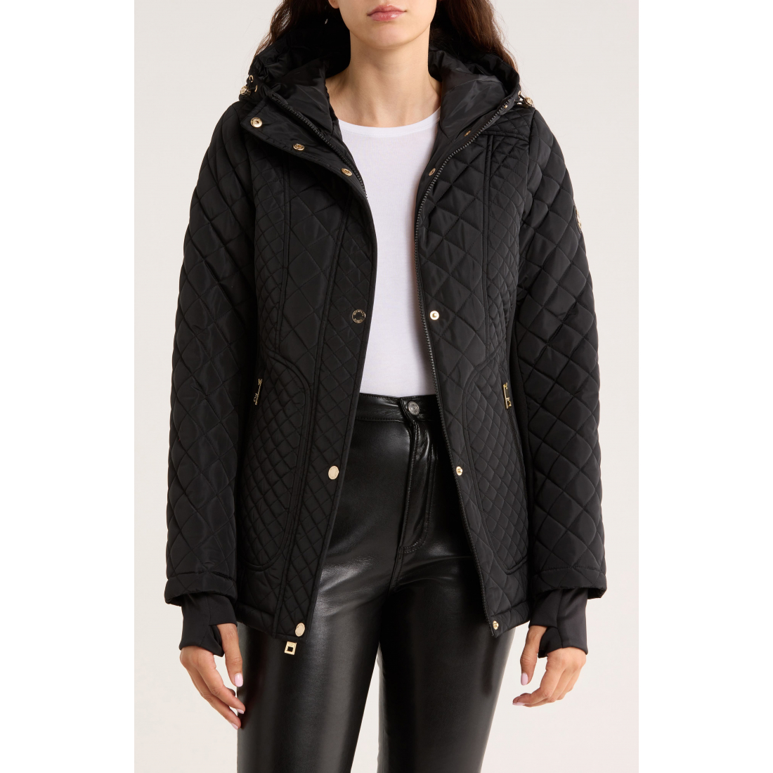 'Hooded Diamond' Gesteppte Jacke für Damen