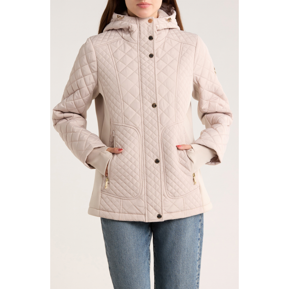 'Hooded Diamond' Gesteppte Jacke für Damen