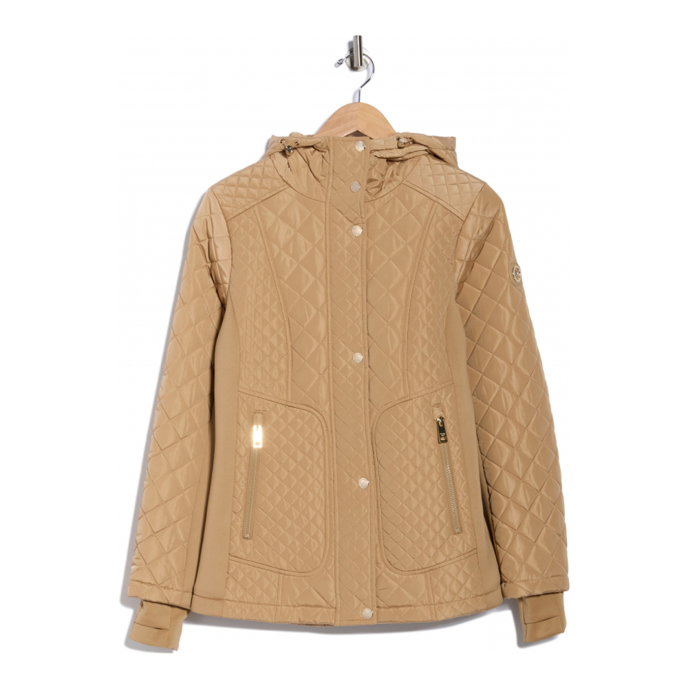 'Hooded Diamond' Gesteppte Jacke für Damen